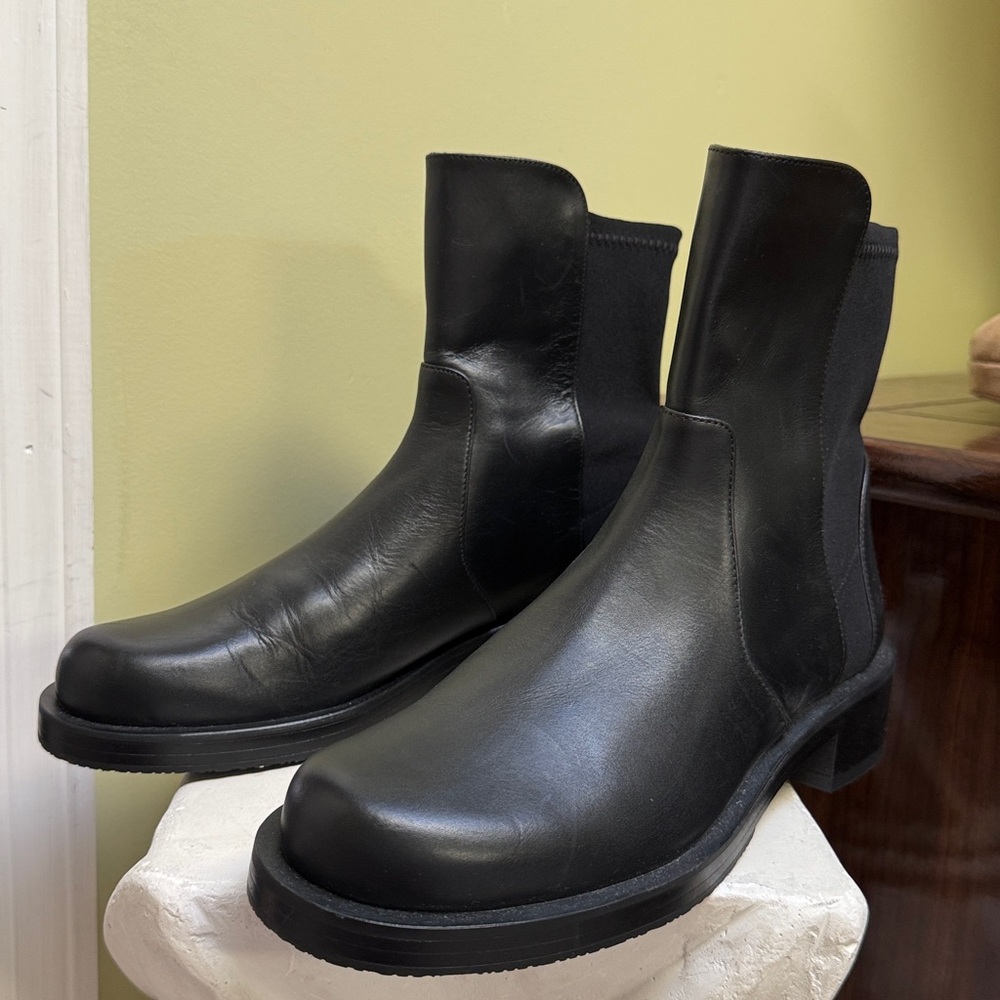 Stuart Weitzman Black Ankle 5050 bold bootie size 6.5 women H9N6 - Picture 3 of 8